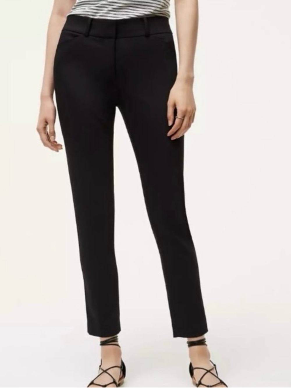 NWT LOFT Black Julie Skinny Pant Ankle High Curvy Size 12
